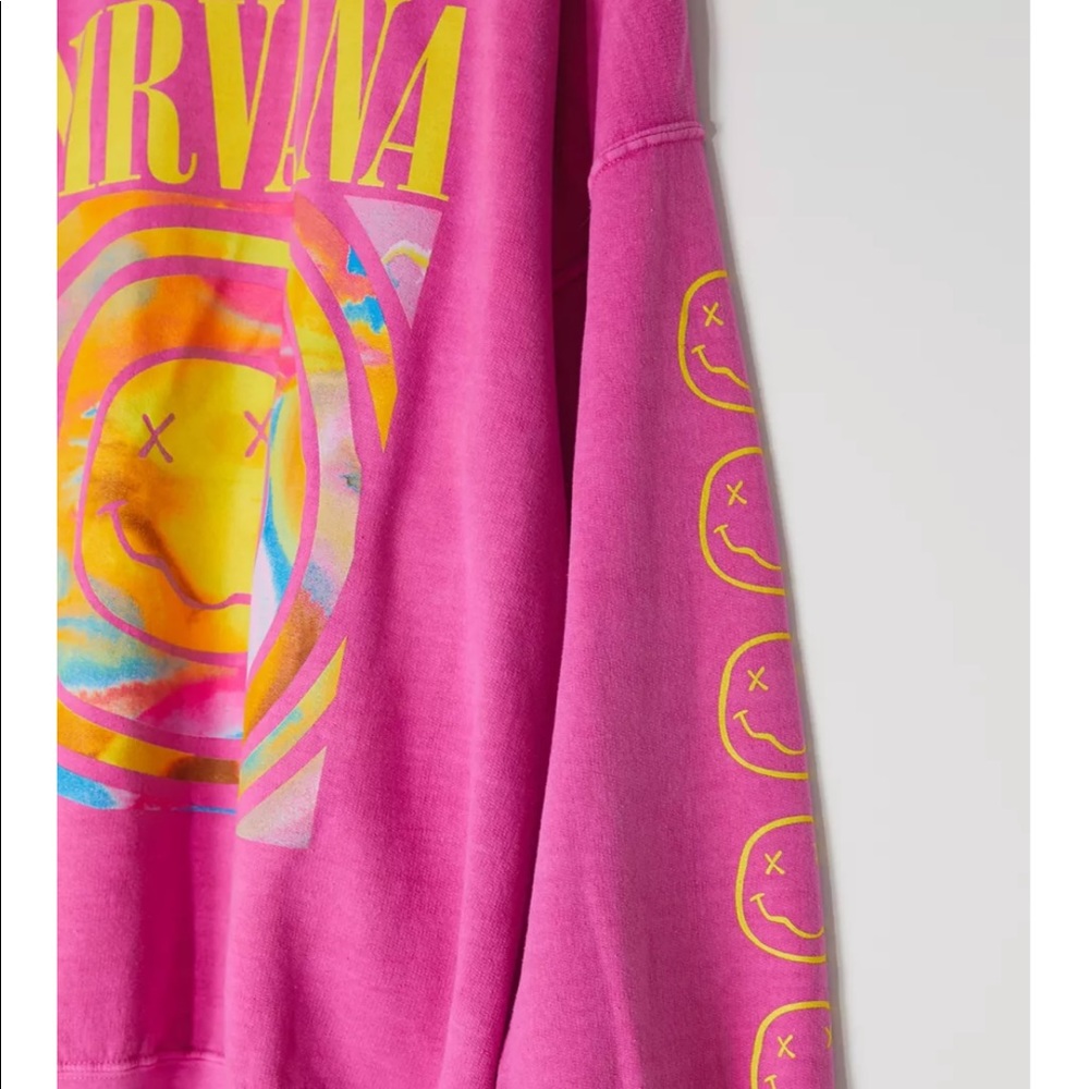 Urban outfitters hot pink nirvana sweater l/xl